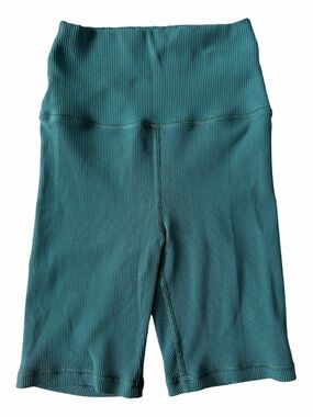 OFFLINE by Aerie Teal Ribbed High-Waisted Biker Shorts XS